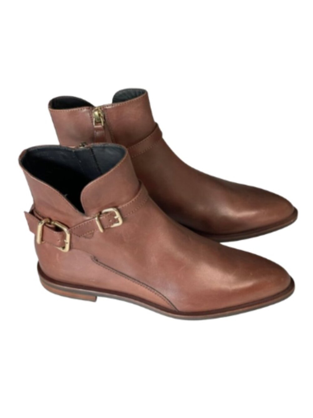 Tods | Brown Leather Flat Ankle Boots